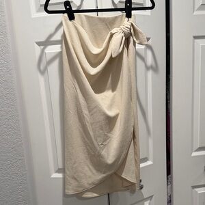 H&M Cream Asymmetrical Wrap Skirt